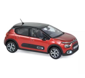Citroen C3 2020 Rood / Zwart Dak 1/43 Norev ref: 155263 beschikbaar voor biedingen