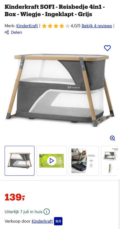 Kinderkraft SOFI 4in1 Reisbedje - Grijs, Kinderen en Baby's, Babywiegjes en Ledikanten, Nieuw, Reisbedje, Ophalen