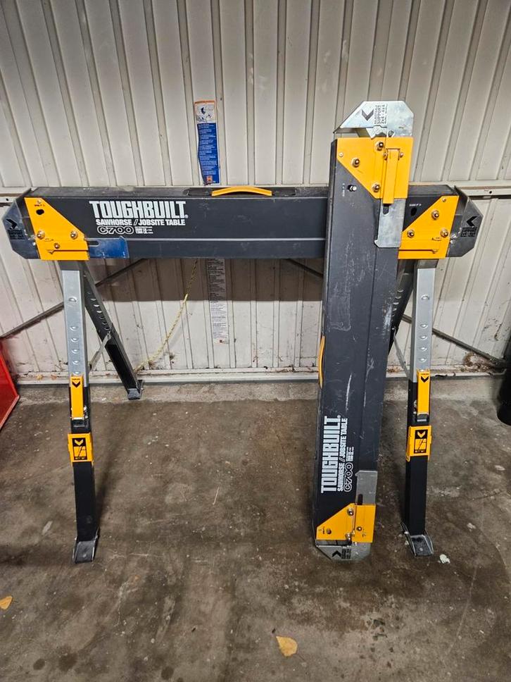 Toughbuilt C700 opvouwbare schragen 1178kg, Doe-het-zelf en Verbouw, Werkbanken, Zo goed als nieuw, Ophalen
