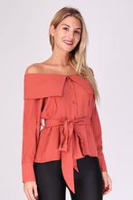 Donna Li rode blouse met ceintuur maat S 36, Verzenden, Zo goed als nieuw, Maat 36 (S), Rood