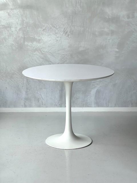 Jaren 70 eettafel tulip vintage design eetkamertafel rond, Huis en Inrichting, Bureaus, Gebruikt, Bureau, Ophalen of Verzenden