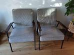 WOOOD 2 stuks Fauteuil Sally Grijs/ Groen, Huis en Inrichting, Fauteuils, Metaal, De fauteuils zijn trendy en een casual uiterlijk