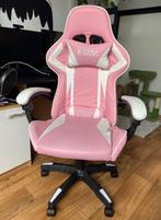 Roze gaming chair, Huis en Inrichting, Gebruikt, Bureaustoel, Roze, Gaming bureaustoel