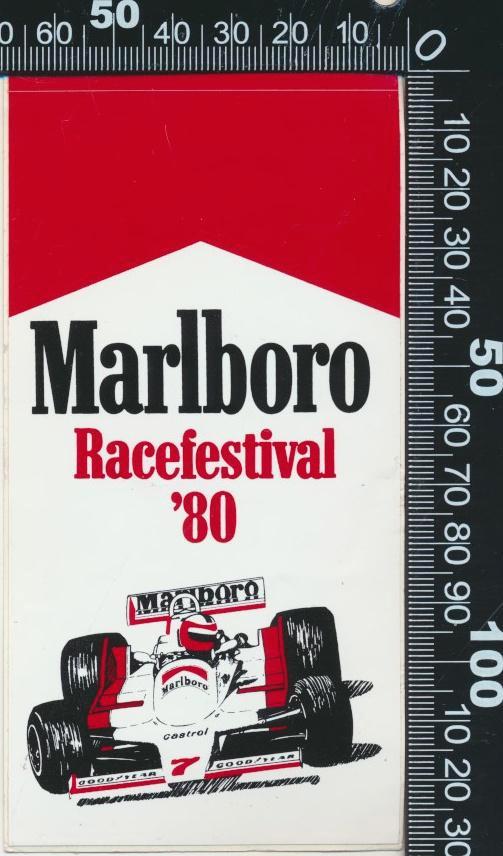 Sticker: Marlboro - Racefestival 1980, Verzamelen, Stickers, Zo goed als nieuw, Auto of Motor, Ophalen of Verzenden