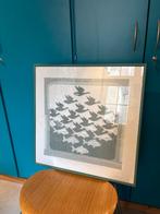 Escher Prent met Vogels en Vissen 61x61cm, Antiek en Kunst, Kunst | Etsen en Gravures, Ophalen of Verzenden