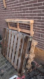 Drie houten pallets, Doe-het-zelf en Verbouw, Hout en Planken, Ophalen, Gebruikt, 50 mm of meer, Pallet