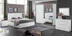 Slaapkamer Orjinal letto Città complete wit set met led lamp, Ophalen of Verzenden, Nieuw, Tweepersoons
