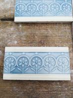 38 st. antieke randtegels 15x7,5cm, zacht geel warm grijs, Antiek en Kunst, Ophalen