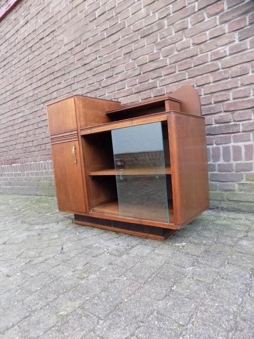 Wandmeubel Art deco theemeubel vitrinekast vintage retro, Huis en Inrichting, Kasten | Wandmeubels, Gebruikt, Minder dan 100 cm