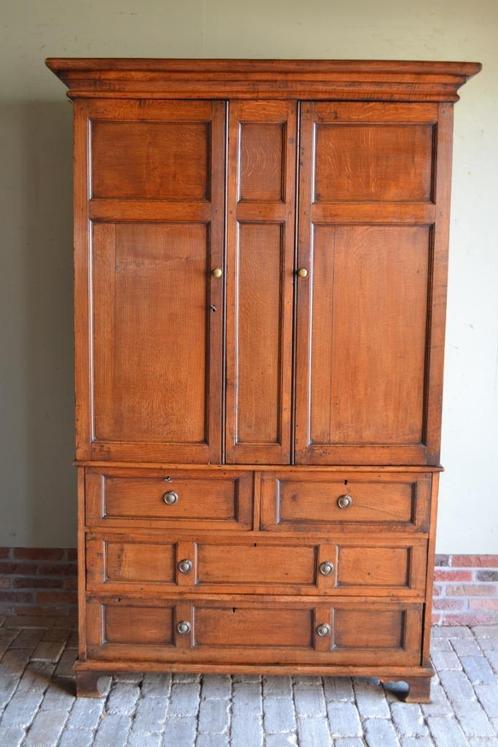 Prachtig antiek Engels eiken houten kabinet., Antiek en Kunst, Antiek | Meubels | Kasten, Verzenden