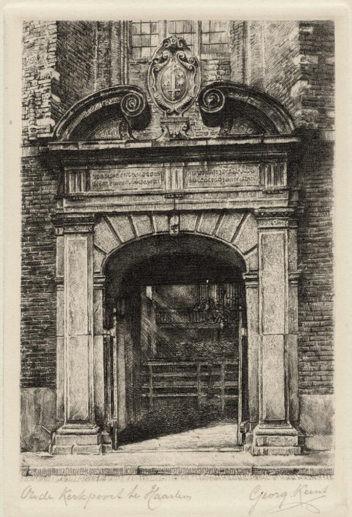 Hendrik Seegers - Oude Poort Haarlem, Antiek en Kunst, Kunst | Etsen en Gravures, Ophalen of Verzenden