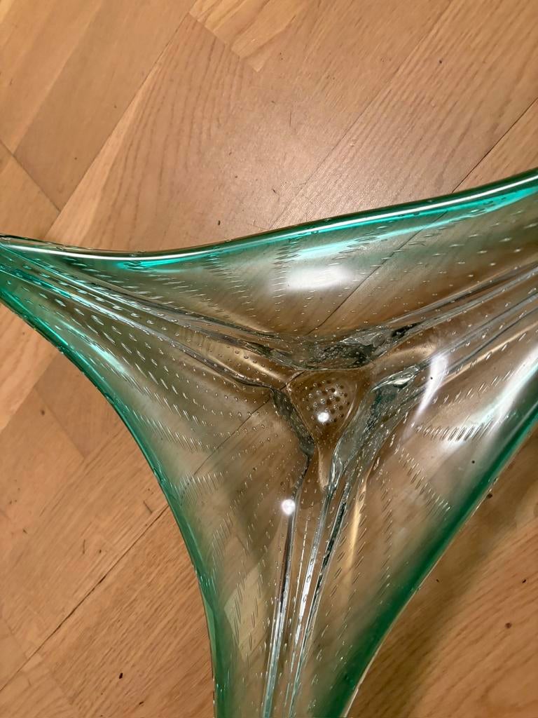 Jaren 50/60 glazen schaal  muranostijl Boussu, Belgie, Antiek en Kunst, Antiek | Glas en Kristal, Ophalen of Verzenden