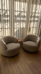 WOOOD Woolly Draaifauteuil - Naturel Bouclé - 2 stuks, Ophalen, 75 tot 100 cm, Zo goed als nieuw, 75 tot 100 cm