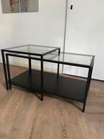 IKEA VITTSJÖ bijzettafel salontafel bruinzwart, Huis en Inrichting, Tafels | Sidetables, 50 tot 100 cm, Ophalen of Verzenden, Zo goed als nieuw