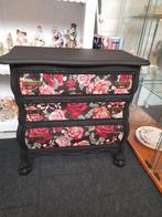 Mat zwart laden kastje rozen, Huis en Inrichting, Kasten | Ladekasten, Zo goed als nieuw, 3 of 4 laden, Minder dan 100 cm, 25 tot 50 cm