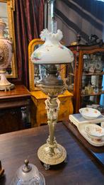 Grote Majolica olielamp met putty's, Antiek en Kunst, Ophalen of Verzenden