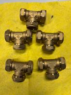 5x Knelkoppeling T-stuk 22x22x22mm, Ophalen of Verzenden, Zo goed als nieuw