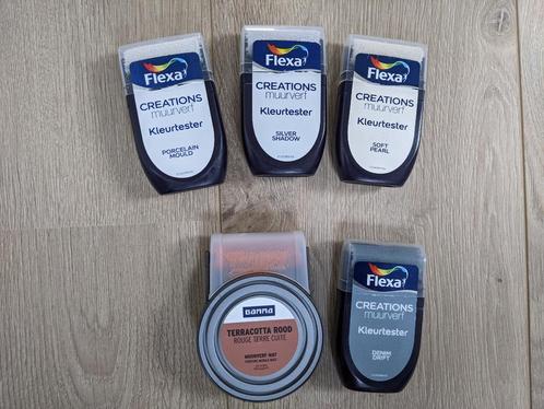 Kleurtesters Flexa en Gamma, Doe-het-zelf en Verbouw, Verf, Beits en Lak, Gebruikt, Verf, Minder dan 5 liter, Overige kleuren