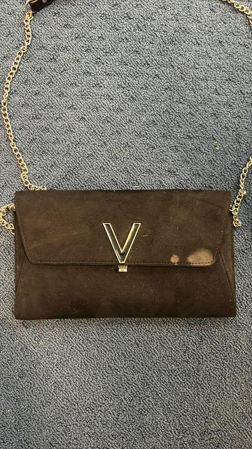 GEBRUIKT! Valentino flash suede clutch zwart €29,99, Sieraden, Tassen en Uiterlijk, Tassen | Damestassen, Gebruikt, Avondtasje