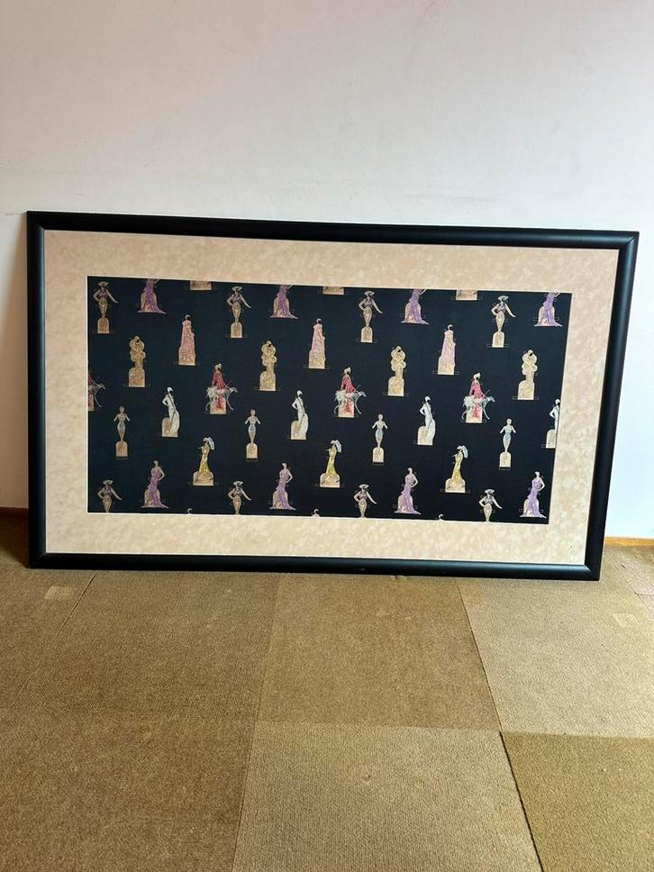 Groot doek ingelijst als schilderij met Galgo / Greyhound, Antiek en Kunst, Kunst | Schilderijen | Klassiek, Ophalen