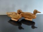 2 vintage houten beeldjes eend, Ophalen of Verzenden, Zo goed als nieuw, Dier