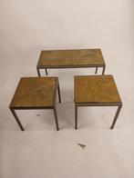 Brutalistisch design bijzettafels, Ophalen, Zo goed als nieuw