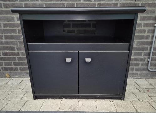 Zwarte MDF TV-kast, Huis en Inrichting, Kasten | Televisiemeubels, Gebruikt, Minder dan 100 cm, 50 tot 100 cm, 25 tot 50 cm, Overige materialen