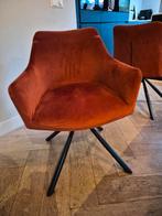 4 Bronx71 Velvet Eetkamerstoelen Bruin/Rood, Huis en Inrichting, Stoelen, Ophalen, Gebruikt, Bruin, Vier