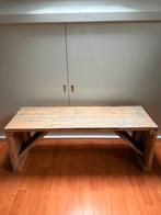 Stevige houten bank – robuust & stoer, Ophalen, Tweepersoons, Zo goed als nieuw, Rechte bank