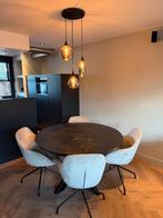 Eikenhouten tafel + stoelen, Huis en Inrichting, Tafels | Eettafels, Ophalen, Zo goed als nieuw, Vier personen, Modern met een vleugje luxe