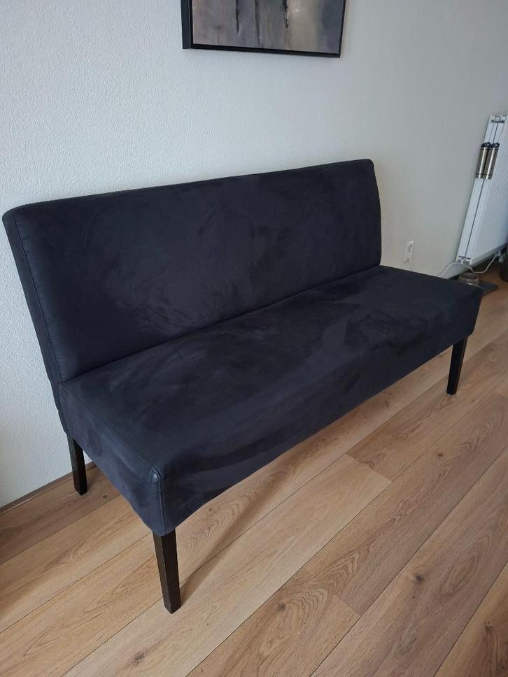 eetkamerbank en 2 stoelen zwart, Huis en Inrichting, Banken | Sofa's en Chaises Longues, Gebruikt, Vierpersoons of meer, 150 tot 200 cm
