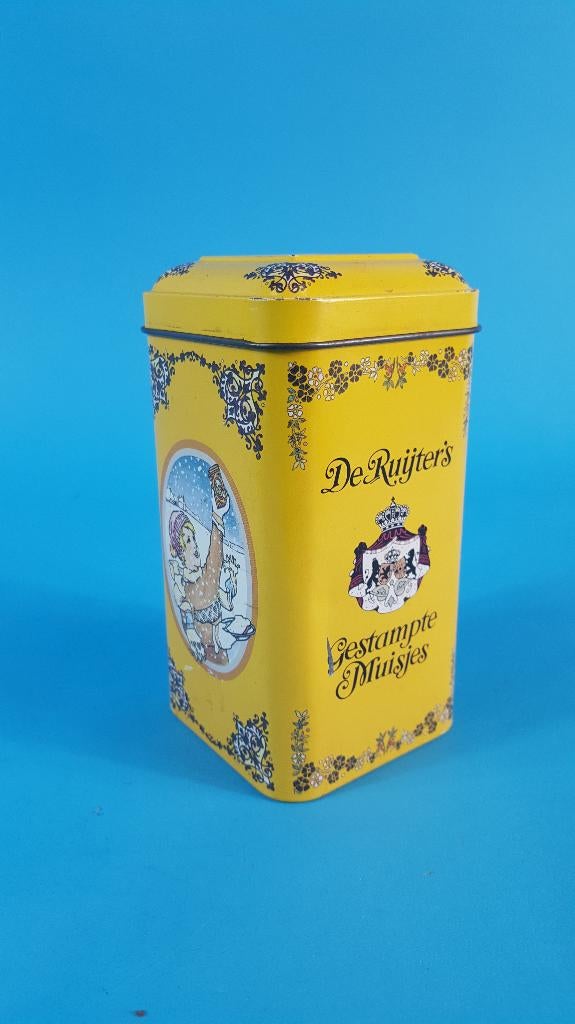 Vintage blik De Ruijter's Gestampte Muisjes. 6C6, Ophalen of Verzenden, Gebruikt, Koek(jes)