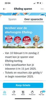 14 Efteling kaartjes van AH spaaractoe, Kortingskaart