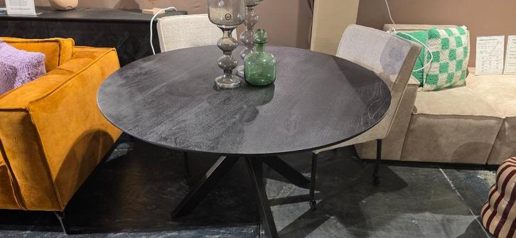Eettafel rond Zwart 140cm met spinpoot Direct leverbaar!, Huis en Inrichting, Tafels | Eettafels, Nieuw, 100 tot 150 cm, 100 tot 150 cm
