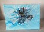 Abstract schilderij blauw 30 X 40 com, Antiek en Kunst, Ophalen of Verzenden