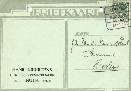 Henri Meertens, Nuth - 04.1931 - briefkaart, Postzegels en Munten, Brieven en Enveloppen | Nederland, Briefkaart, Ophalen of Verzenden