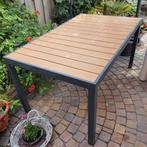 Tuintafel 150 x 90 cm met houtlook blad, Ophalen, Gebruikt, Rechthoekig, Aluminium