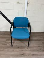 Set van 5 blauwe stoelen, Huis en Inrichting, Stoelen, Ophalen, Gebruikt, Blauw, Metaal