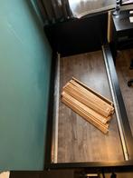 Ikea eenperson bed (90x200) zwart met lattenbodem, Ophalen, Gebruikt, 90 cm, Eenpersoons