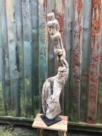 Houtsnijwerk boomstronk Java man uniek pronkstuk Indonesie, Ophalen of Verzenden