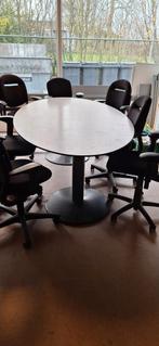Ovale tafel met 6 bureaustoelen, Huis en Inrichting, Tafels | Eettafels, Ophalen, Gebruikt, 100 tot 150 cm, 200 cm of meer
