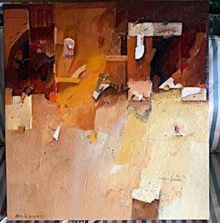 Abstracte compositie Theo den Boon (geb.1941, Waddinxveen), Antiek en Kunst, Kunst | Schilderijen | Abstract, Ophalen of Verzenden