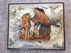 Relief schilderij hans en grietje op hout, Antiek en Kunst, Ophalen of Verzenden