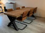 Houten eettafel inclusief 6 bijpassende stoelen, Huis en Inrichting, Tafels | Eettafels, Ophalen, Gebruikt, 200 cm of meer, 50 tot 100 cm