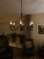 Kroonluchter, brons/zwart metaal met 6 armen, Ophalen, Gebruikt, Metaal