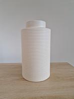 Keramische vaas – beige ribbel, Ophalen, Overige kleuren, Aardewerk of Porselein, Zo goed als nieuw