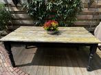 Eettafel hout brocante 195 cm, Huis en Inrichting, Tafels | Eettafels, Ophalen, Gebruikt, 50 tot 100 cm, Vijf personen of meer