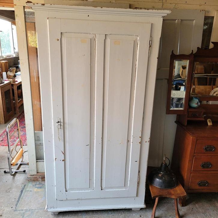 Brocante oude eendeurskast servieskast keukenkast, Antiek en Kunst, Curiosa en Brocante, Ophalen