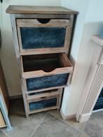 Steigerhouten kast met lades(met krijtbordjes), Ophalen, Gebruikt, 45 tot 65 cm, 70 cm of meer