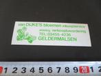 sticker Geldermalsen van Dijke's bloemen inkoopservice, Ophalen, Zo goed als nieuw, Bedrijf of Vereniging